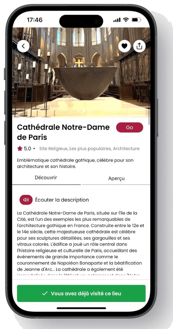 CitySpot-Detailansicht der Kathedrale Notre-Dame de Paris mit Audiobeschreibung